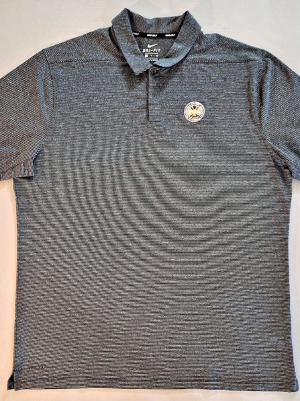 Nike Dri-FIT PGA Striped Golf Polo Gray & Black XL